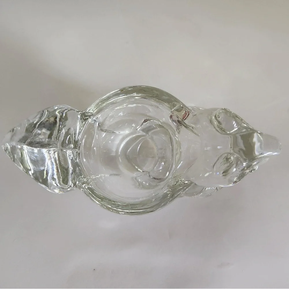 Avon clear glass squirrel votive candle holder